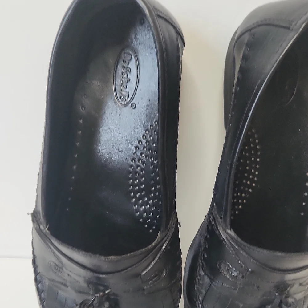 Dr. Scholl's Men's Black Leather Slip-On Loafers Size 9